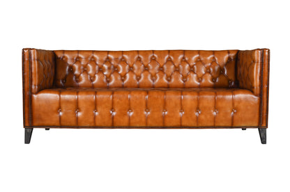 Dudi Furniture Chesterfield Traditional Three Seater Sofa Vintage Brown