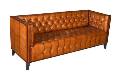 Dudi Furniture Chesterfield Traditional Three Seater Sofa Vintage Brown
