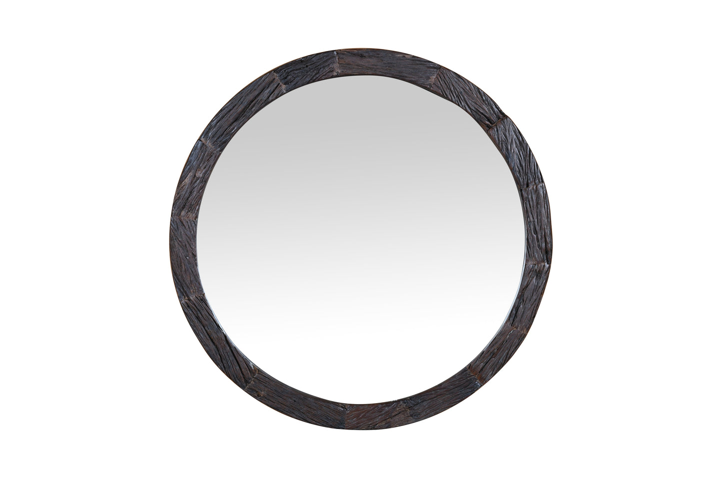 Dudi Furniture Rustic Round Wall Mirror