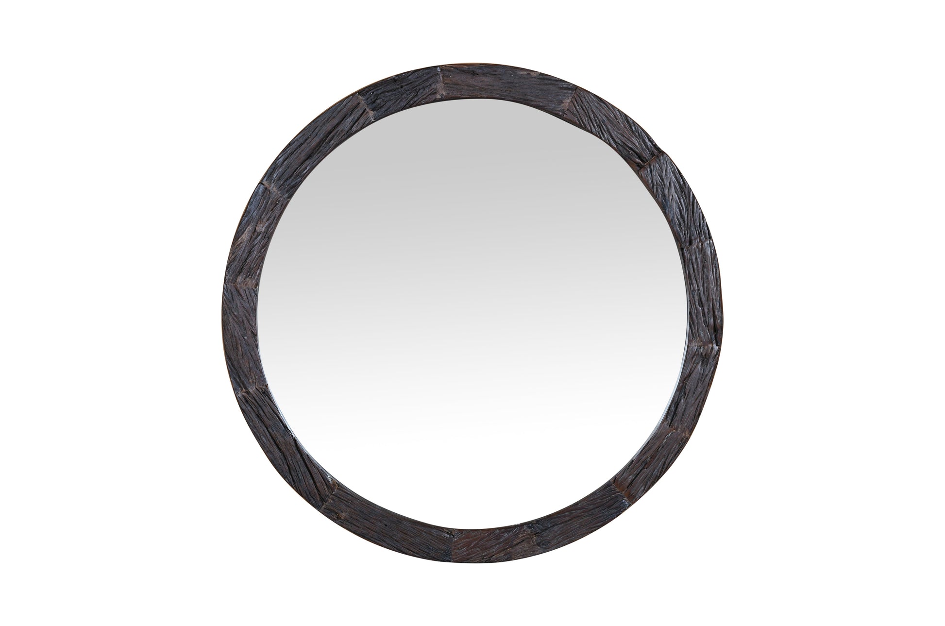 Dudi Furniture Rustic Round Wall Mirror