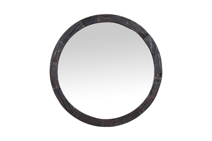 Dudi Furniture Rustic Round Wall Mirror