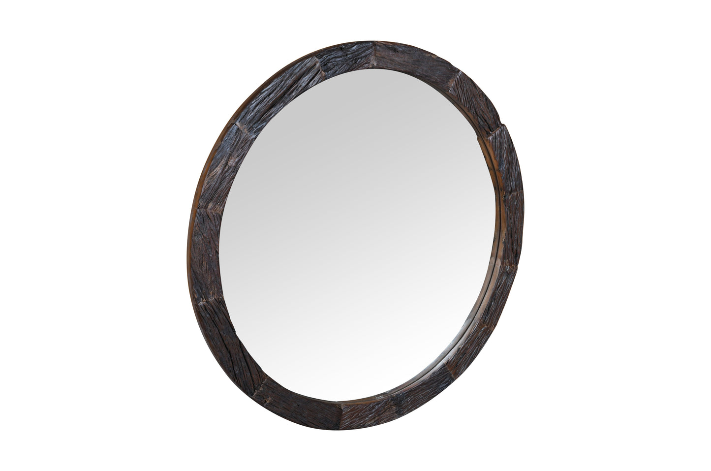 Dudi Furniture Rustic Round Wall Mirror