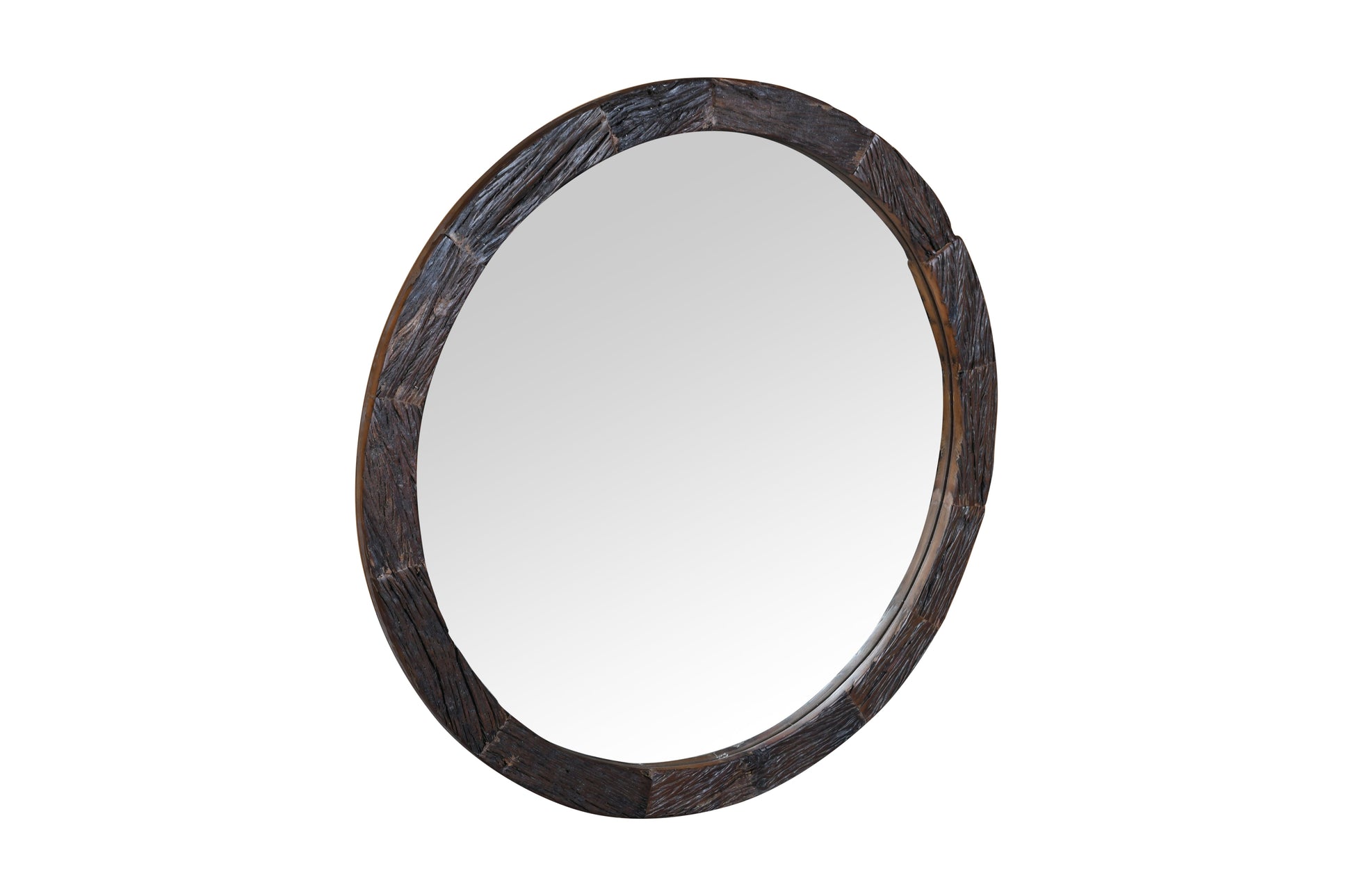 Dudi Furniture Rustic Round Wall Mirror