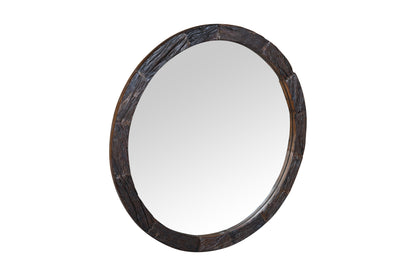 Dudi Furniture Rustic Round Wall Mirror