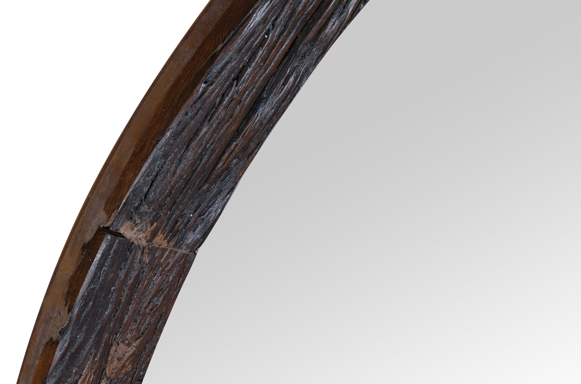 Dudi Furniture Rustic Round Wall Mirror