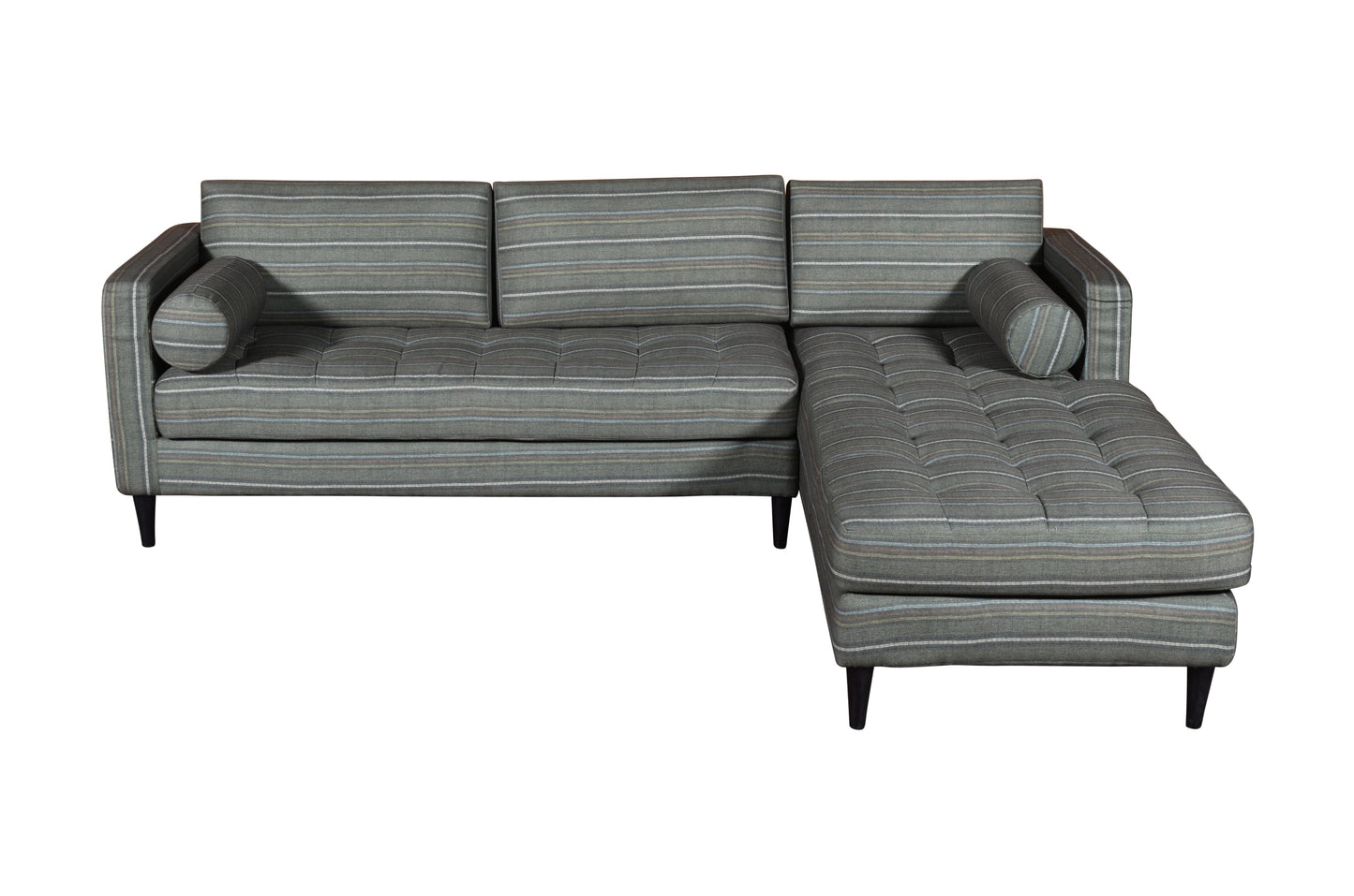 Dudi Furniture Diana L-Shape Fabric Sofa Striped Grey