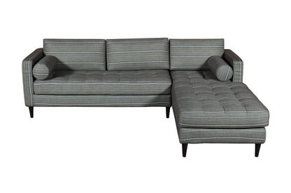 Dudi Furniture Diana L-Shape Fabric Sofa Striped Grey