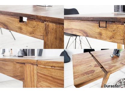 Dudi Furniture Rio Sheesham Wood Extendable Dining Table