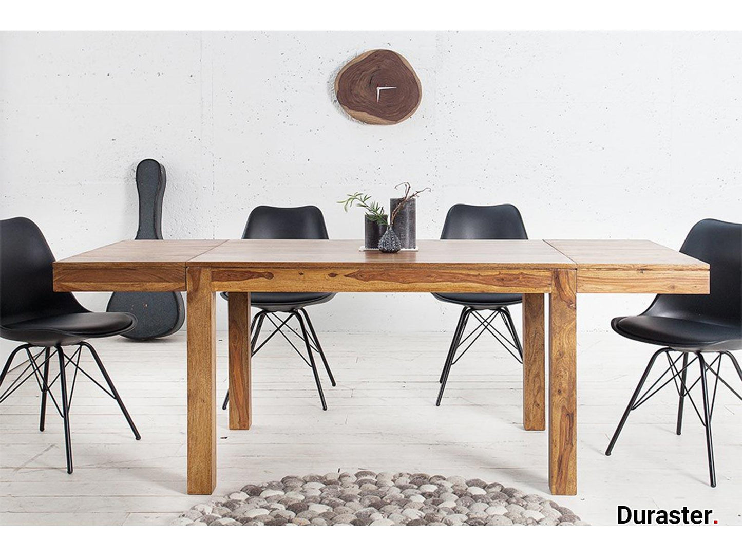 Dudi Furniture Rio Sheesham Wood Extendable Dining Table