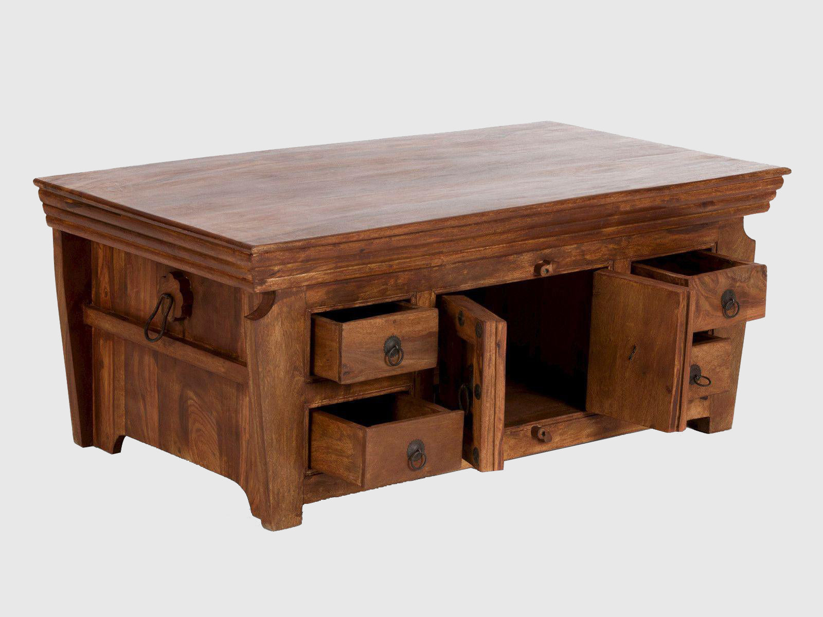 Dudi Furniture Torpedo Sheesham Wood Coffee Table with Storage
