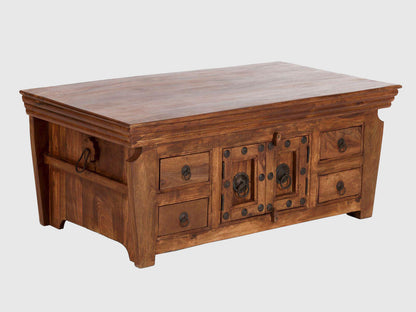 Dudi Furniture Torpedo Sheesham Wood Coffee Table with Storage