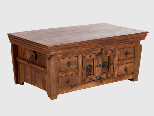 Dudi Furniture Torpedo Sheesham Wood Coffee Table with Storage