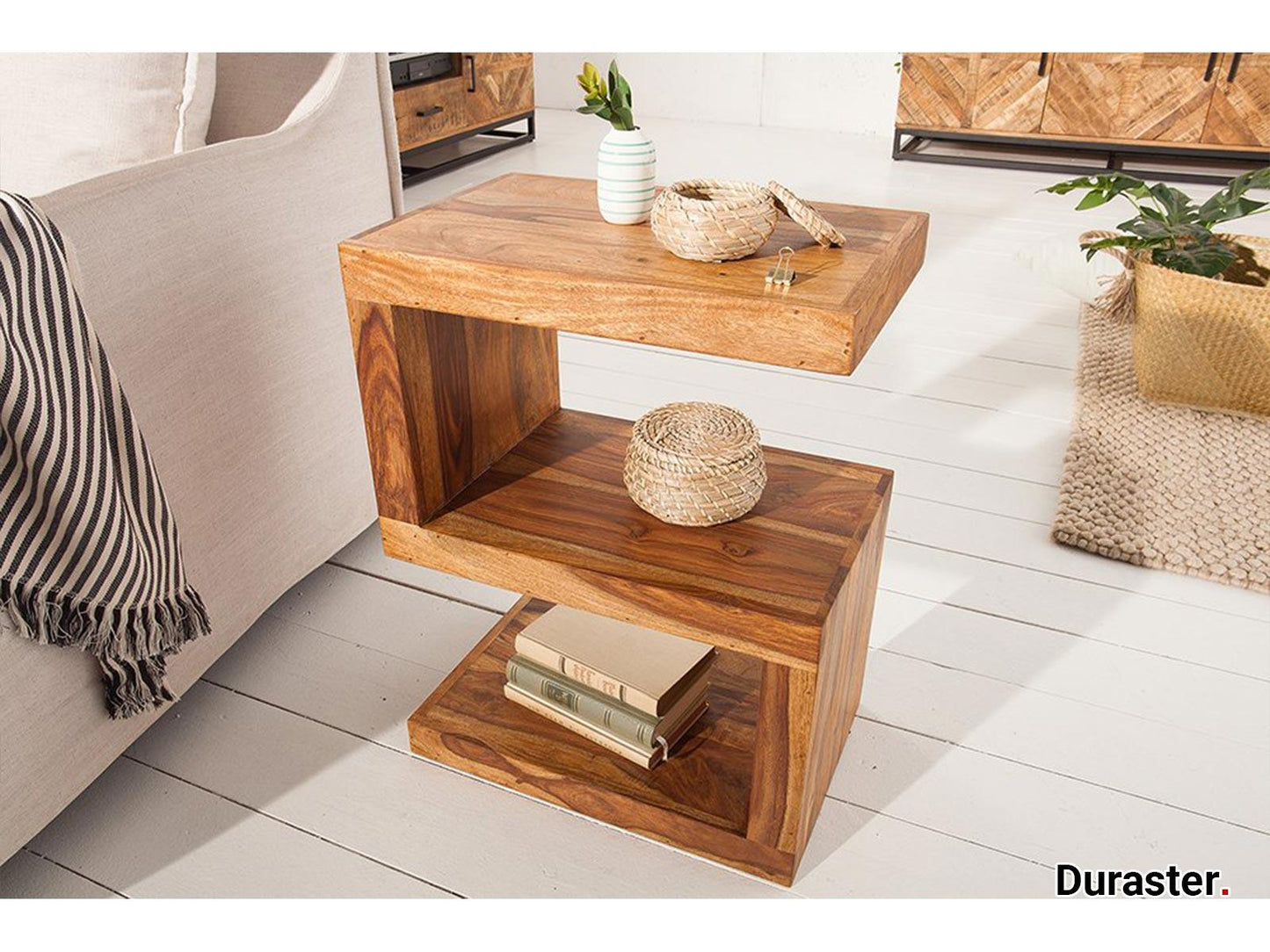 Dudi Furniture Torpedo Sheesham Wood Side Table
