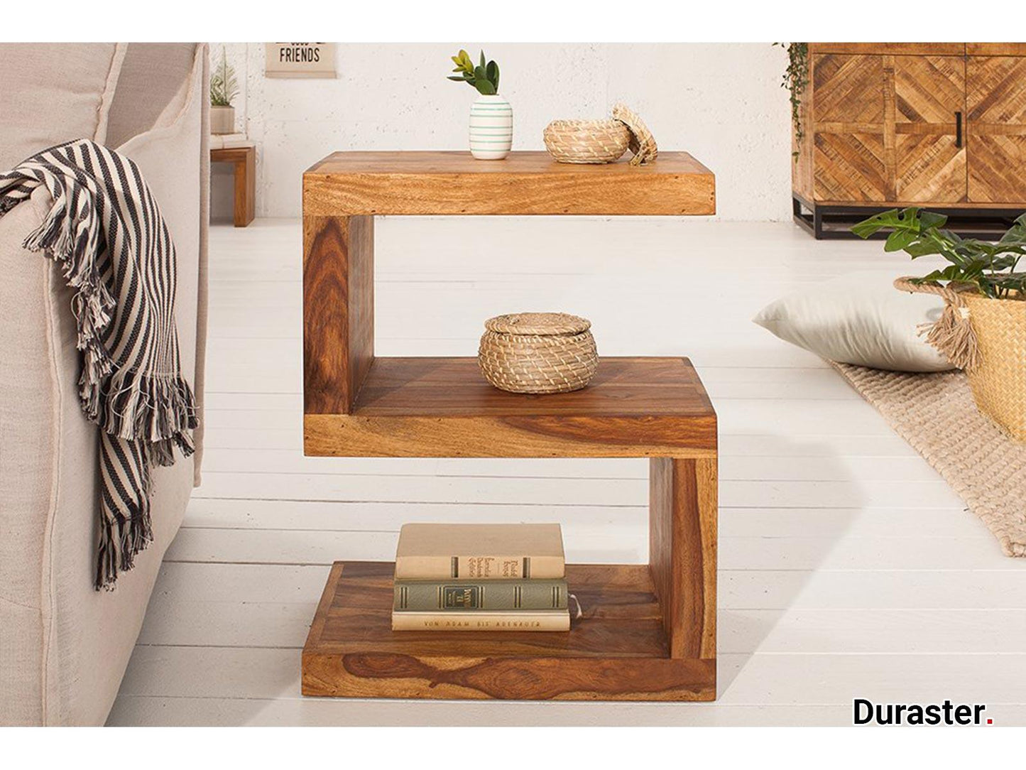 Dudi Furniture Torpedo Sheesham Wood Side Table