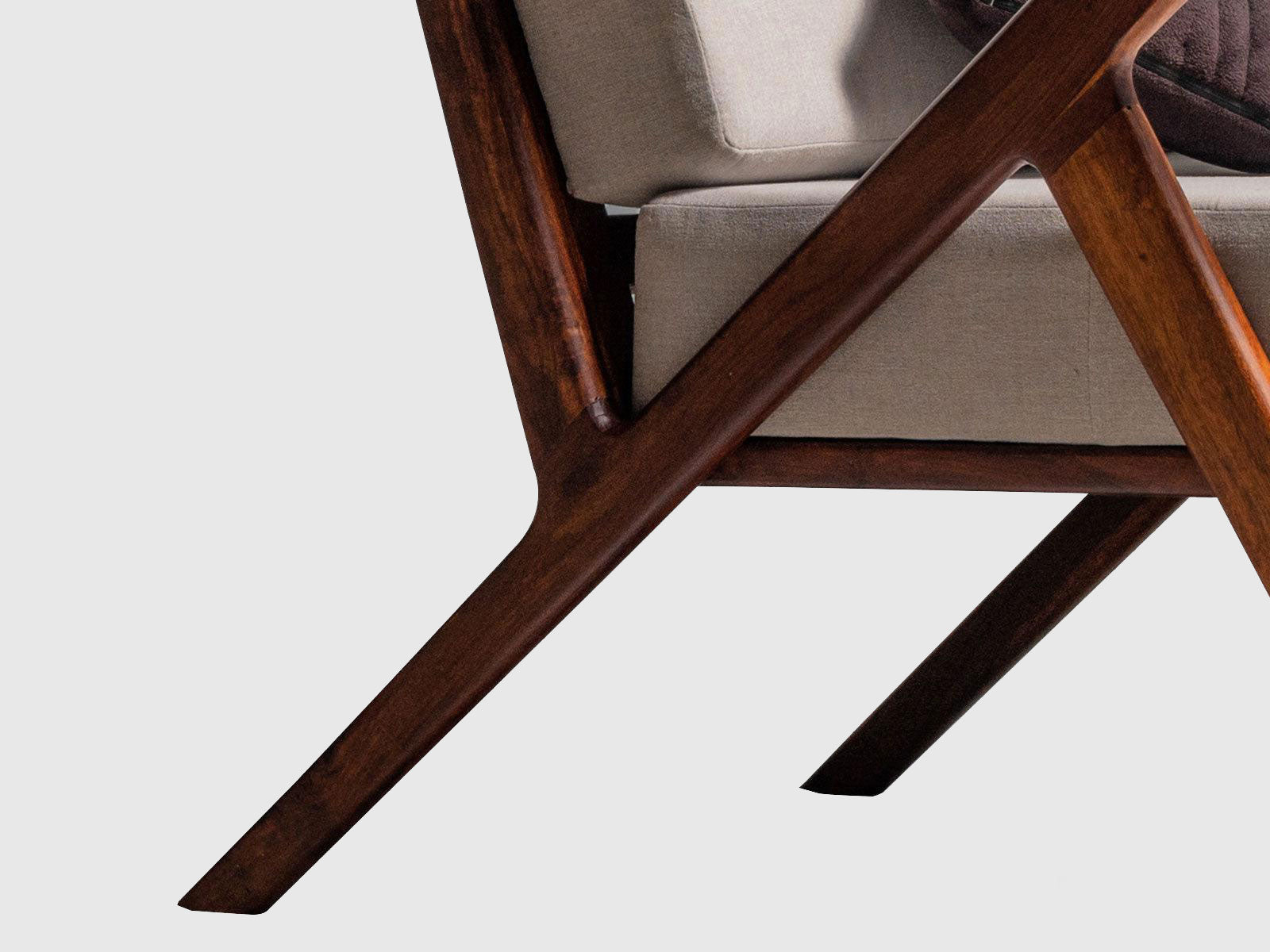 Dudi Furniture Ummed Modern Sheesham Wood Lounge Chair