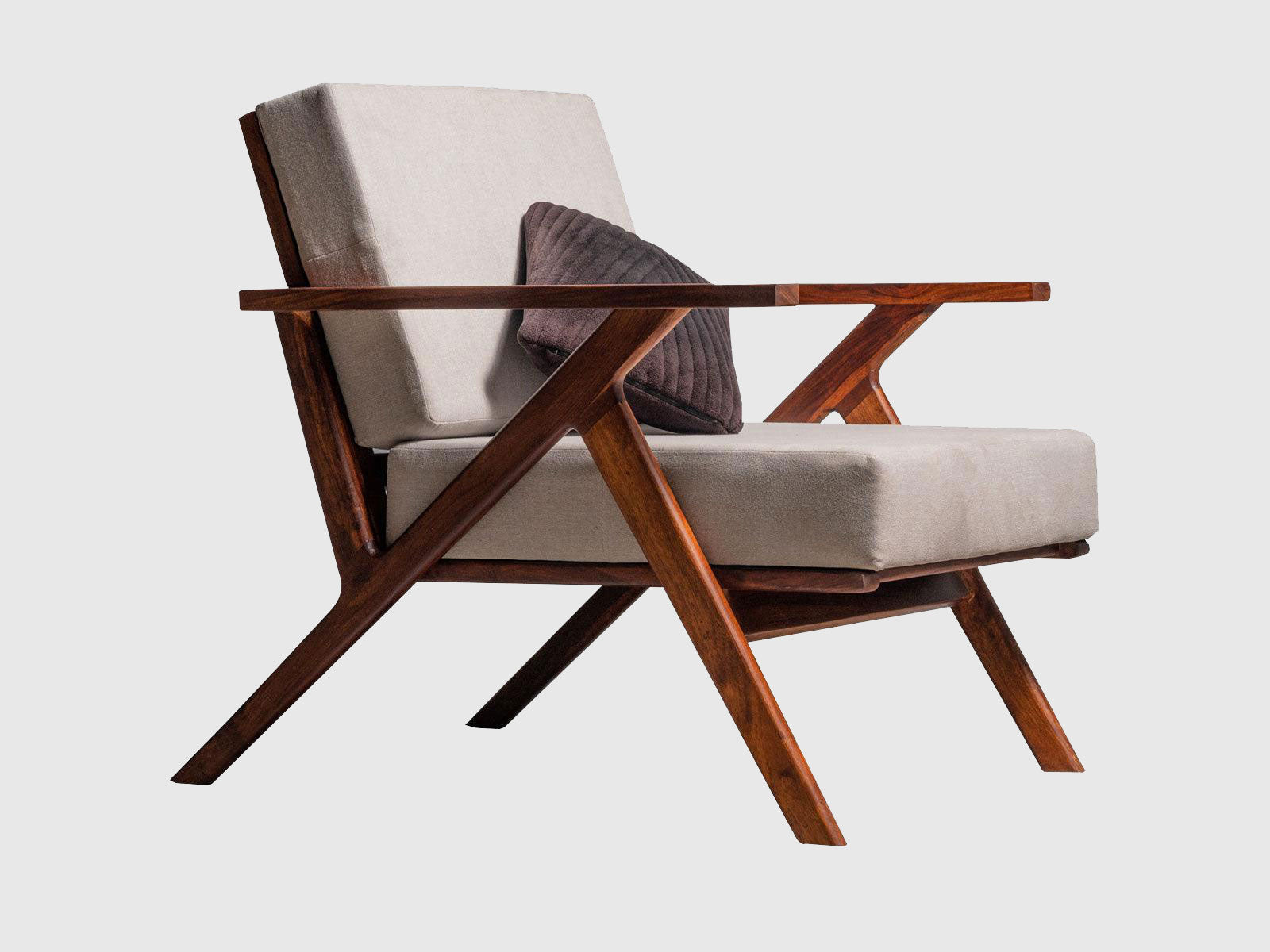 Dudi Furniture Ummed Modern Sheesham Wood Lounge Chair