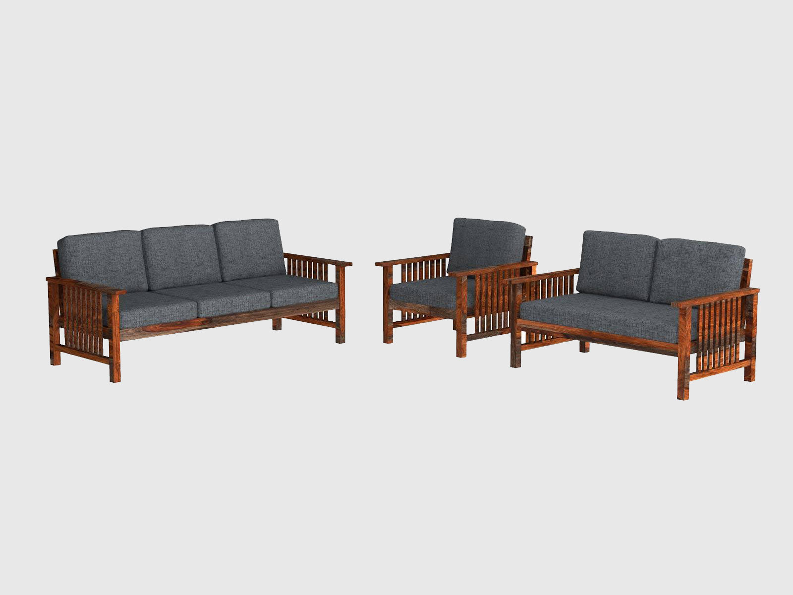 Dudi Furniture Ummed Modern Sheesham Wooden Sofa Set