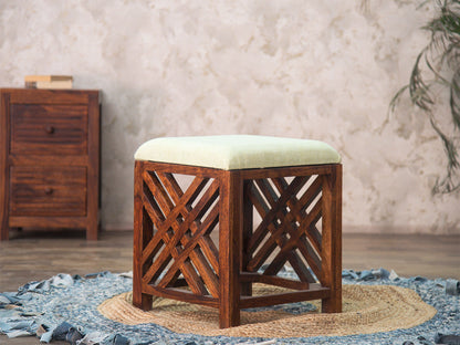 Dudi Furniture Ummed Solid Sheesham Wood Footrest Stool/Sitting Stool