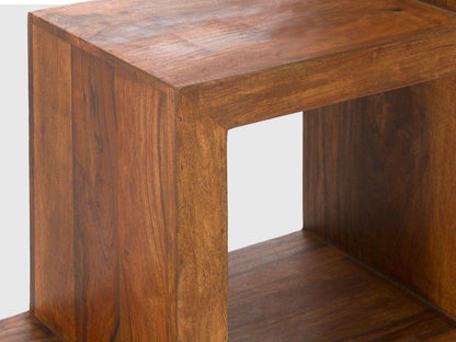 Dudi Furniture Vismit Modern Sheesham wood Cube Step Shelf