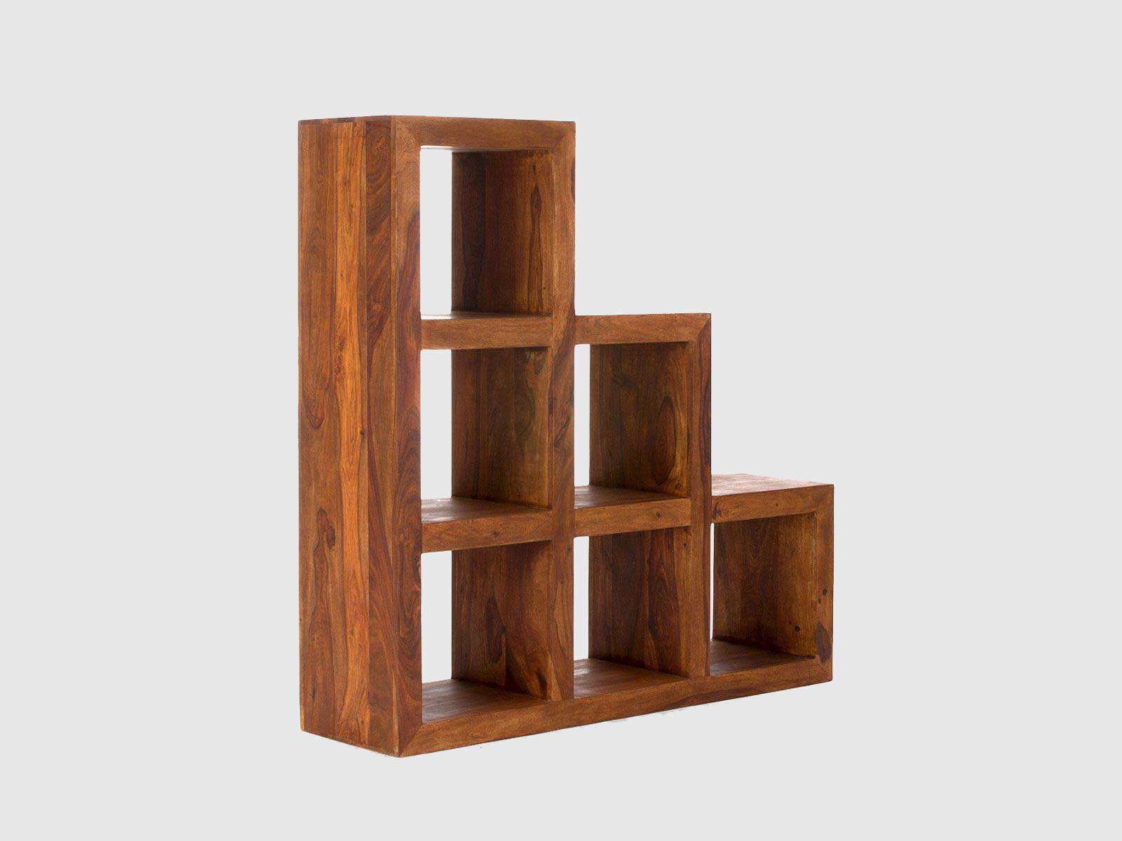 Dudi Furniture Vismit Modern Sheesham wood Cube Step Shelf
