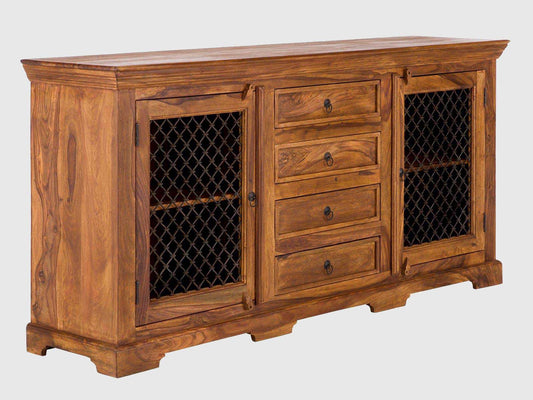 Dudi Furniture Vismit Solid Sheesham Wood Sideboard Cabinet