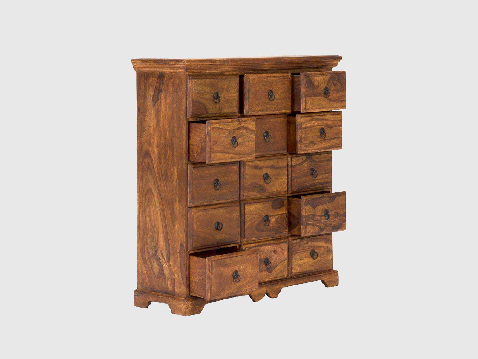 Dudi Furniture Vismit Solid Sheesham wood Chest of Drawer Cabinet