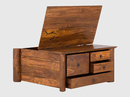 Dudi Furniture Vismit Solid Sheesham wood Coffee Table Chest