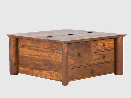 Dudi Furniture Vismit Solid Sheesham wood Coffee Table Chest