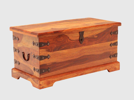 Dudi Furniture Vismit Solid Sheesham wood Colonial Style Storage Trunk