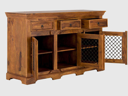 Dudi Furniture Vismit Solid Sheesham wood Sideboard Cabinet