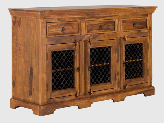 Dudi Furniture Vismit Solid Sheesham wood Sideboard Cabinet