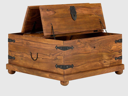 Dudi Furniture Vismit Solid Sheesham wood Storage Trunk / Coffee Table