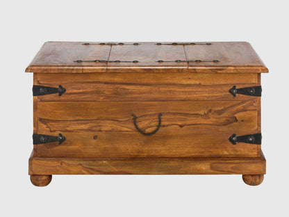 Dudi Furniture Vismit Solid Sheesham wood Storage Trunk / Coffee Table