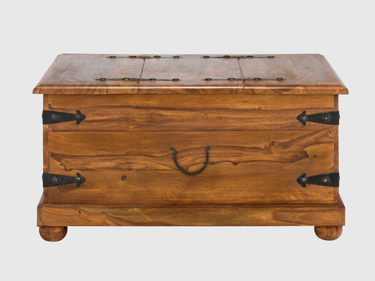 Dudi Furniture Vismit Solid Sheesham wood Storage Trunk / Coffee Table