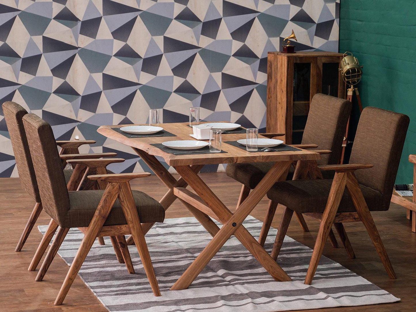Dudi Furniture Hawkin Solid Wood Dining Table 4 Seater