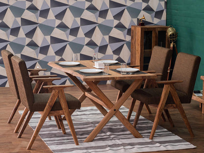 Dudi Furniture Hawkin Solid Wood Dining Table 4 Seater