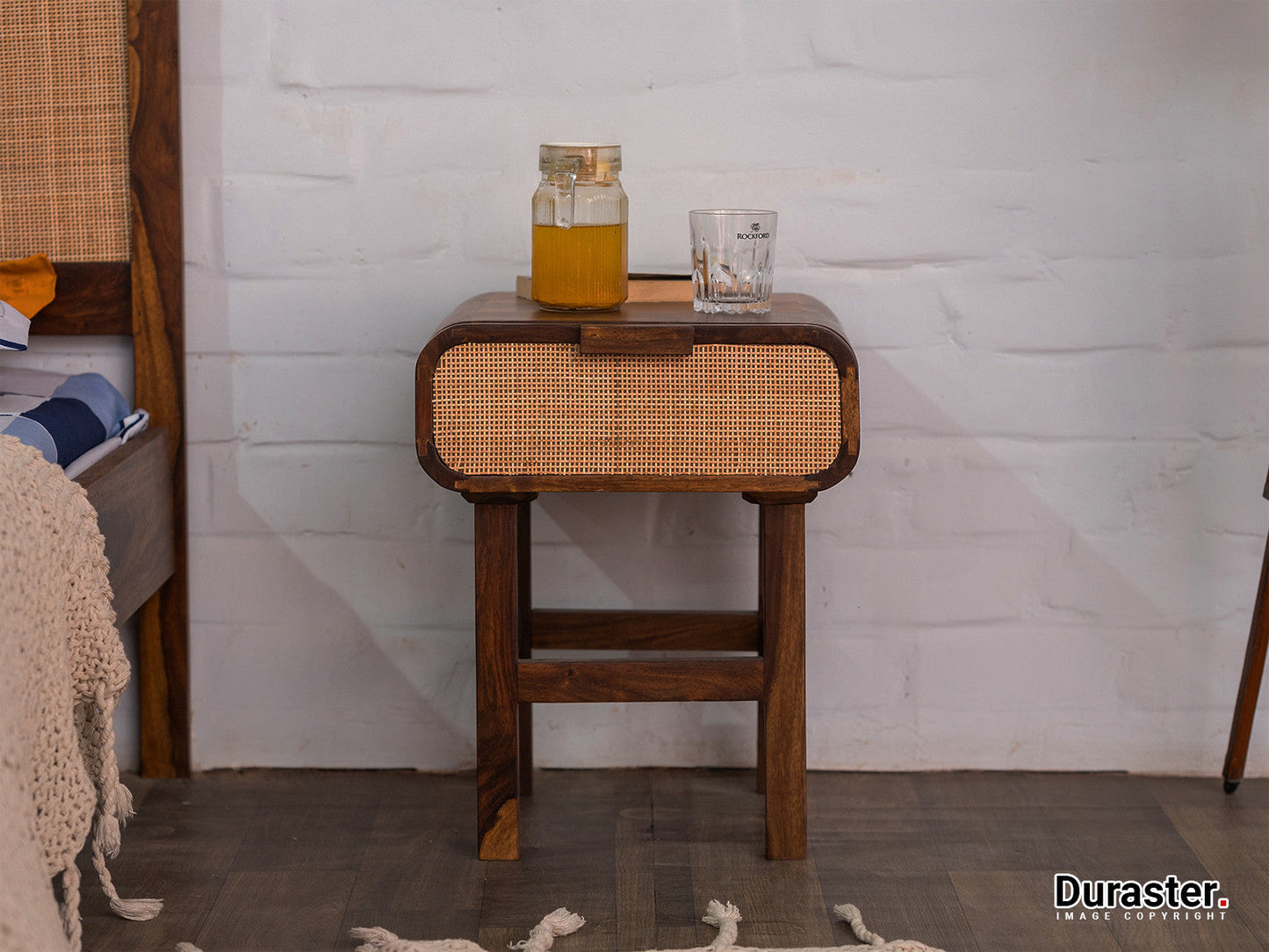 Dudi Furniture El Monte Sheesham Wood Bedside Table