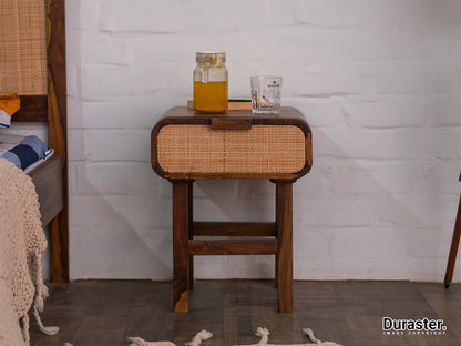 Dudi Furniture El Monte Sheesham Wood Bedside Table