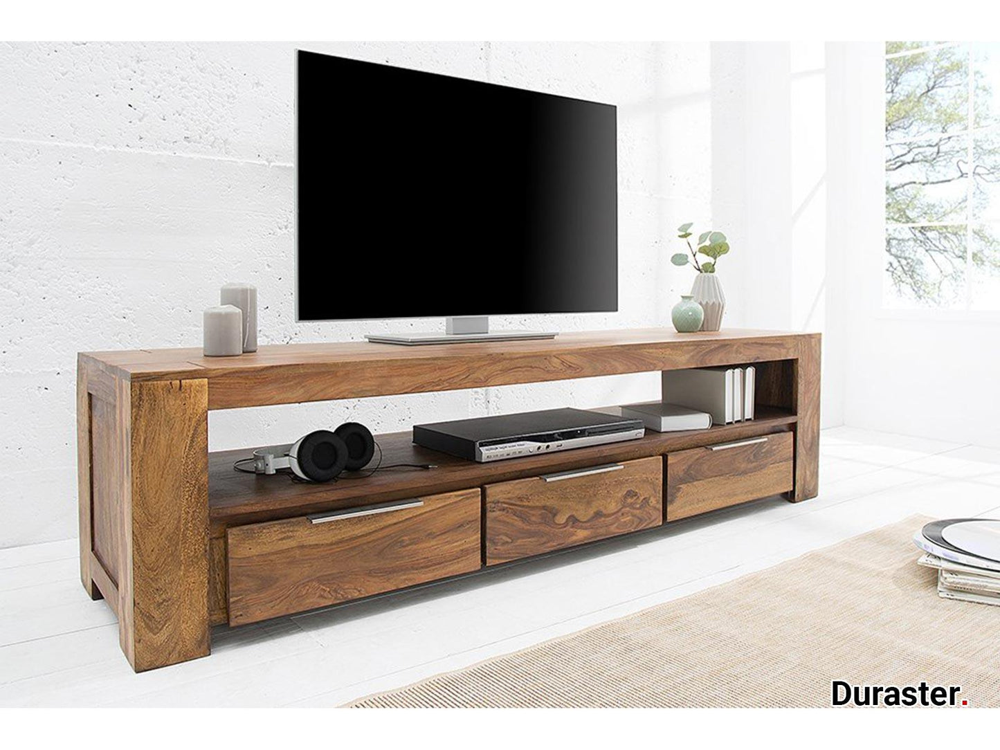 Dudi Furniture Rio Sheesahm Wood TV Unit Cabinet