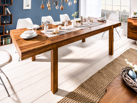 Dudi Furniture Rio Modern Sheesham Wood Extendable Dining Table