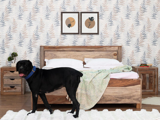 Dudi Furniture Alpaca Wooden Double Bed with Storage