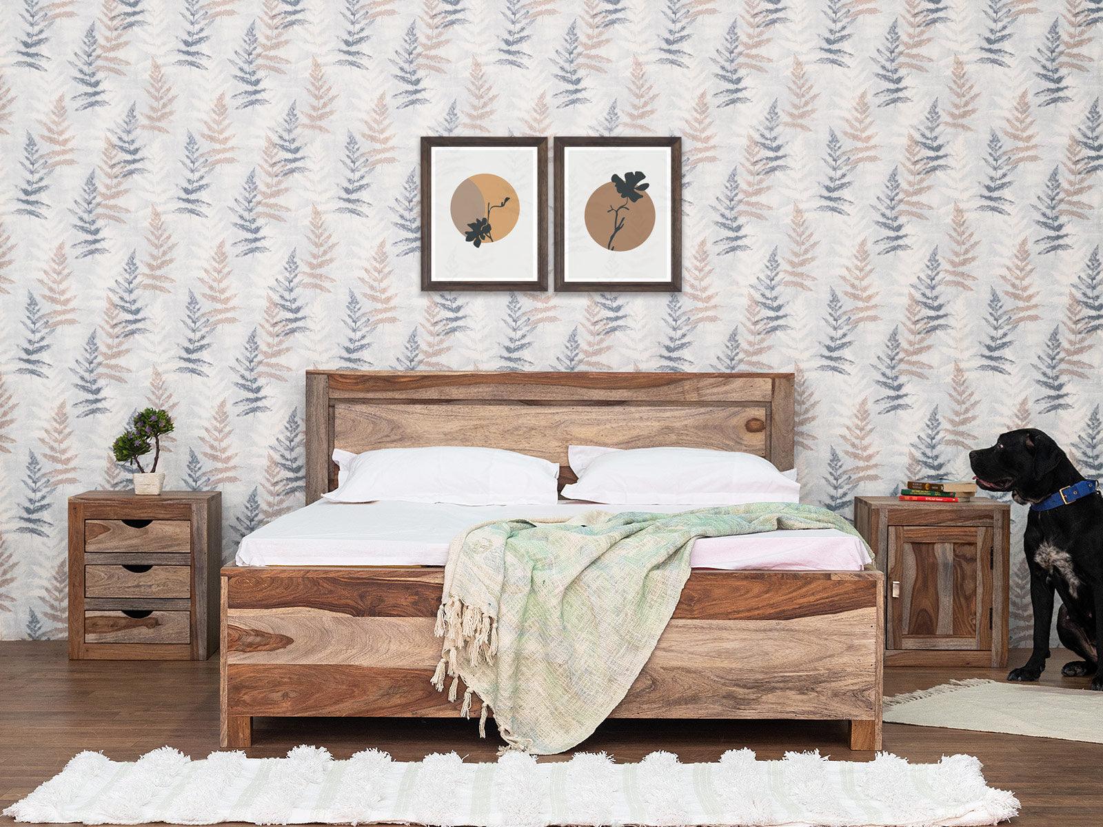 Dudi Furniture Alpaca Wooden Double Bed with Storage