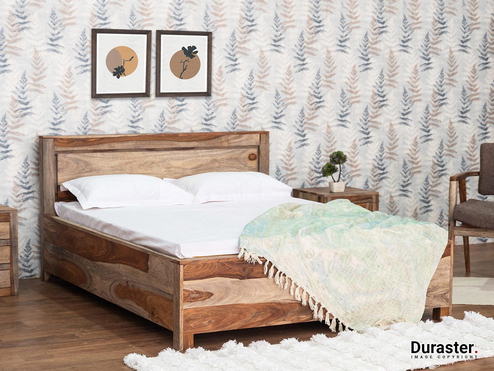 Dudi Furniture Alpaca Wooden Double Bed with Storage