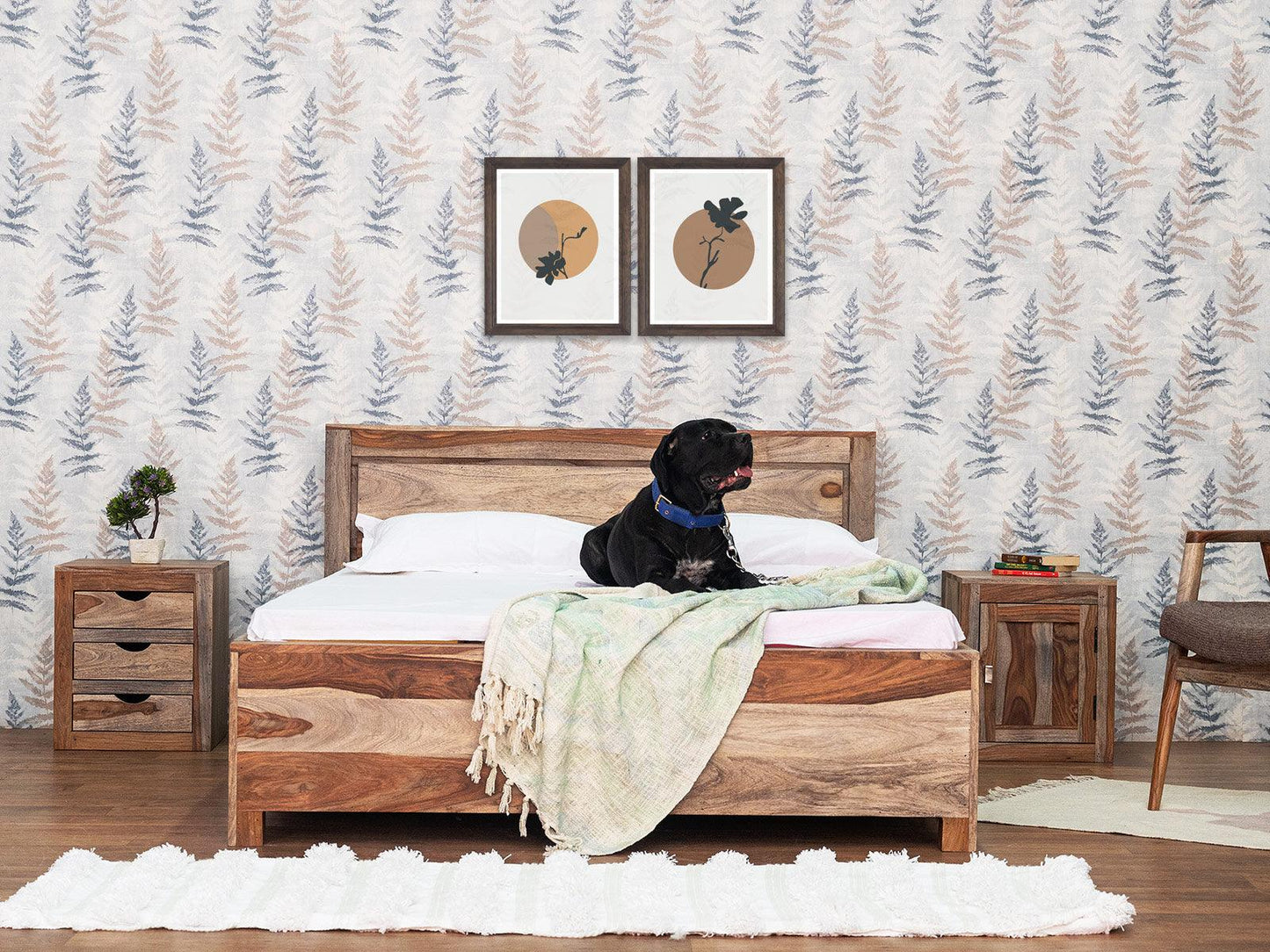Dudi Furniture Alpaca Wooden Double Bed with Storage