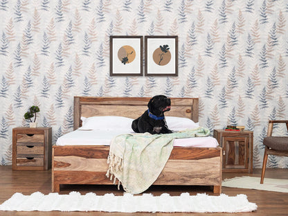 Dudi Furniture Alpaca Wooden Double Bed with Storage