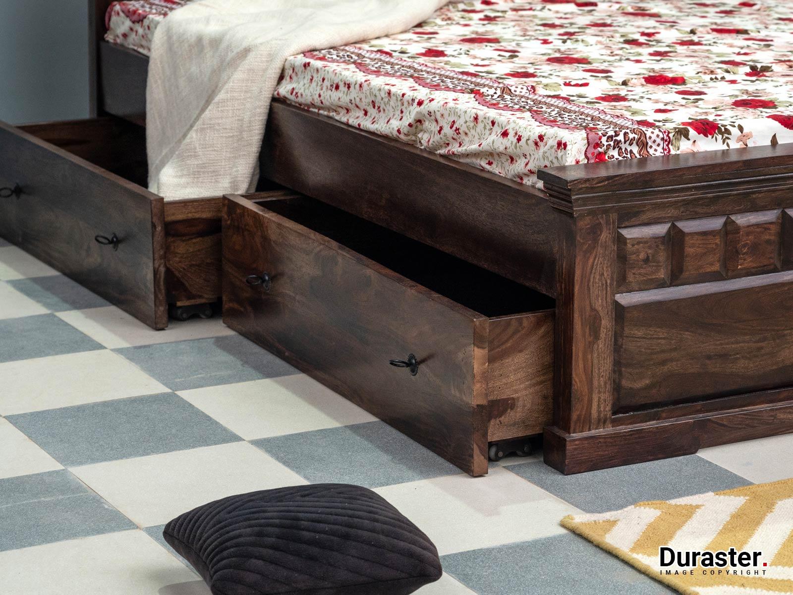 Dudi Furniture Gangaur Solid Wood Storage Bed