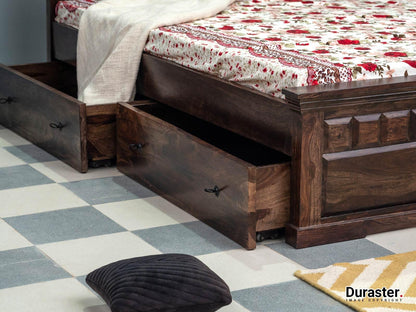 Dudi Furniture Gangaur Solid Wood Storage Bed