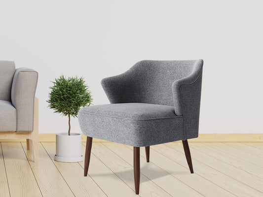 Dudi Furniture Elemantary Solid Wood Fabric Upholstered Chair