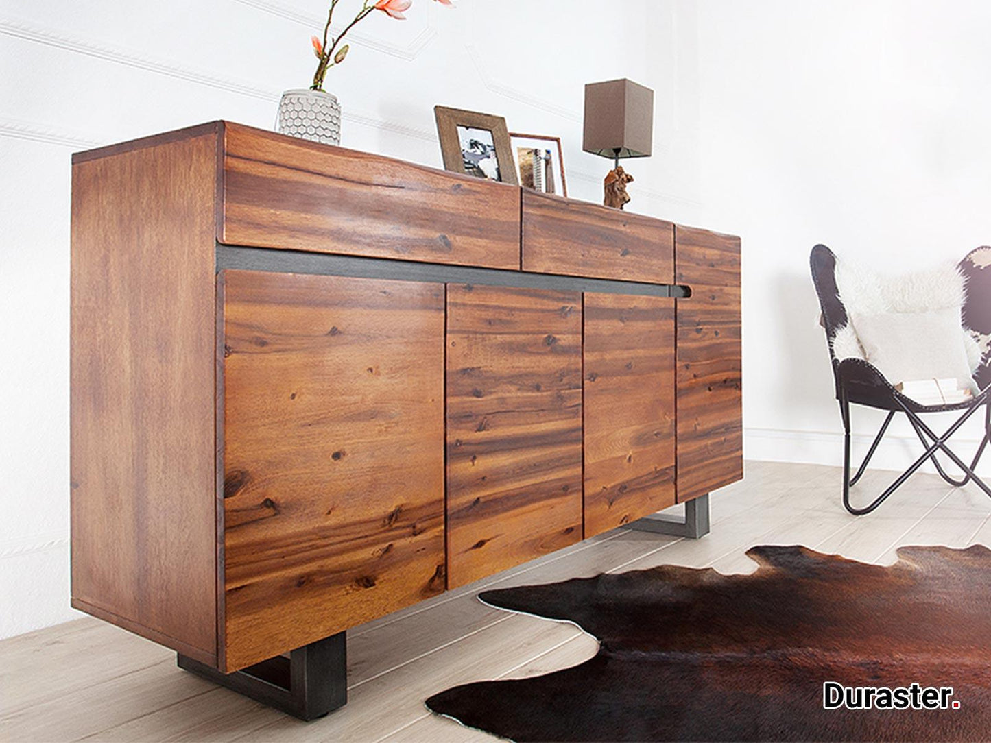 Dudi Furniture Buckingham Modern Sheesham Wood Sideboard