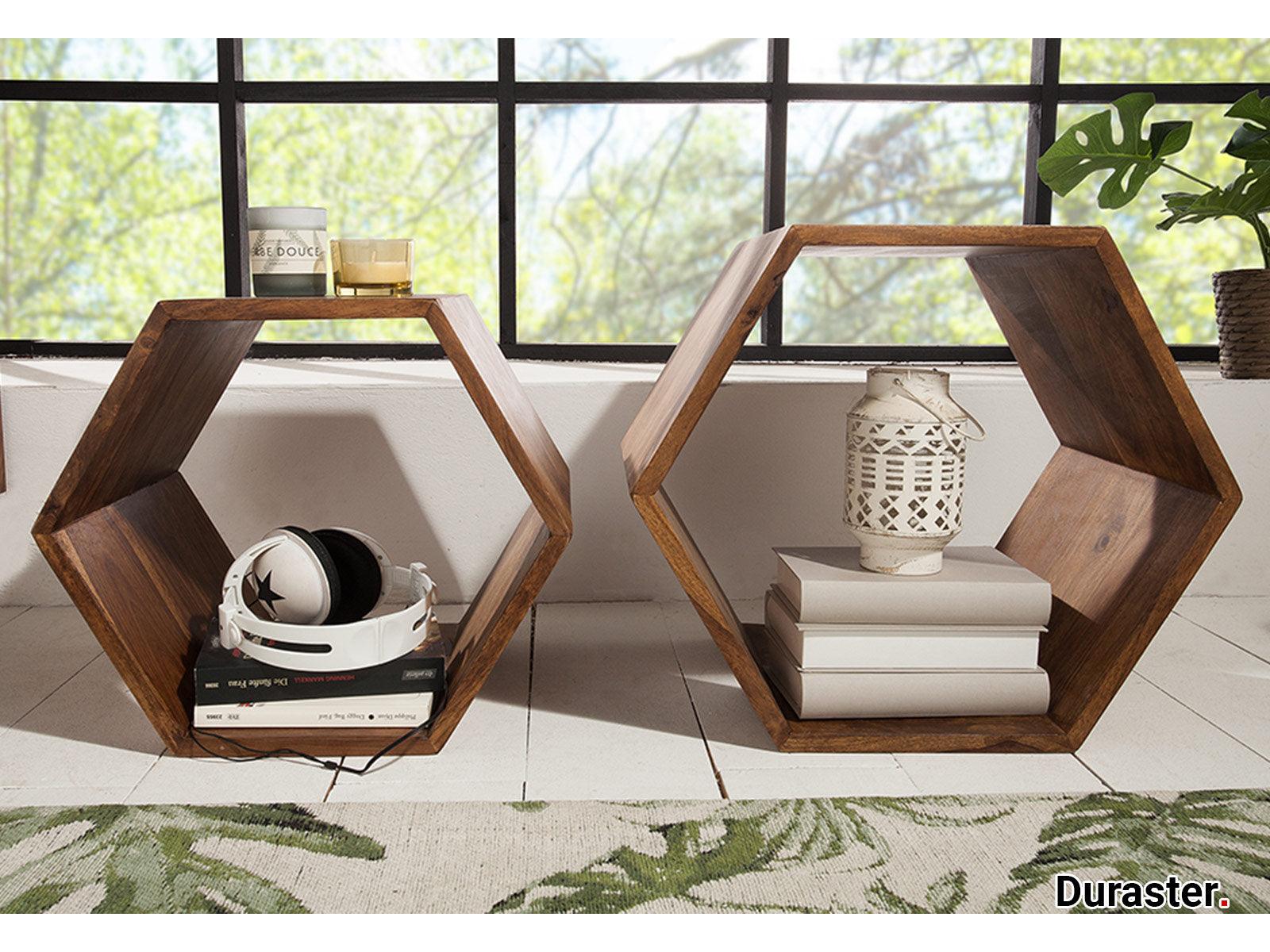 Dudi Furniture Buckingham Modern Sheesham Wood Nesting Side Tables